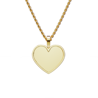 14k Yellow Gold Heart Shaped Memory Charm Pendant